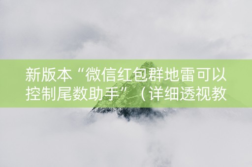 新版本“微信红包群地雷可以控制尾数助手”（详细透视教程）-哔哩哔哩