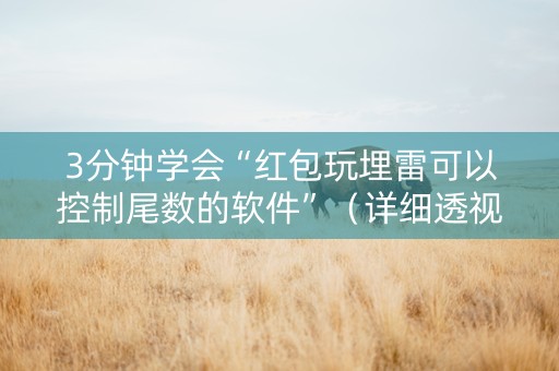 3分钟学会“红包玩埋雷可以控制尾数的软件”（详细透视教程）-哔哩哔哩