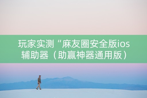玩家实测“麻友圈安全版ios辅助器（助赢神器通用版）