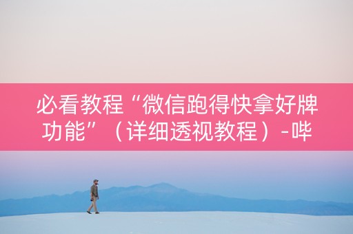 必看教程“微信跑得快拿好牌功能”（详细透视教程）-哔哩哔哩