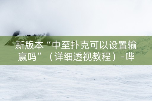 新版本“中至扑克可以设置输赢吗”（详细透视教程）-哔哩哔哩