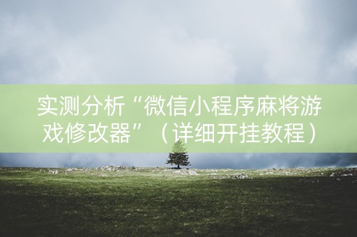 实测分析“微信小程序麻将游戏修改器”（详细开挂教程）-哔哩哔哩