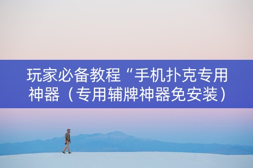 玩家必备教程“手机扑克专用神器（专用辅牌神器免安装）