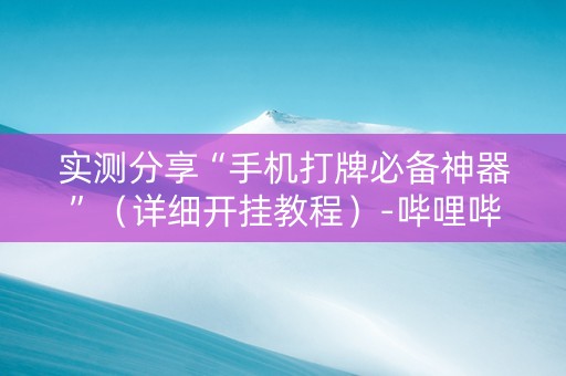 实测分享“手机打牌必备神器”（详细开挂教程）-哔哩哔哩