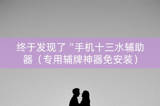 终于发现了“手机十三水辅助器（专用辅牌神器免安装）