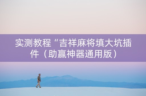 实测教程“吉祥麻将填大坑插件（助赢神器通用版）