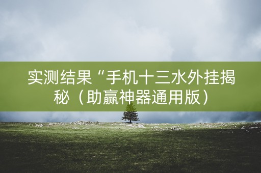 实测结果“手机十三水外挂揭秘（助赢神器通用版）