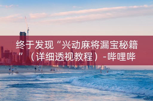 终于发现“兴动麻将漏宝秘籍”（详细透视教程）-哔哩哔哩