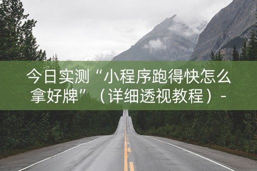 今日实测“小程序跑得快怎么拿好牌”（详细透视教程）-哔哩哔哩