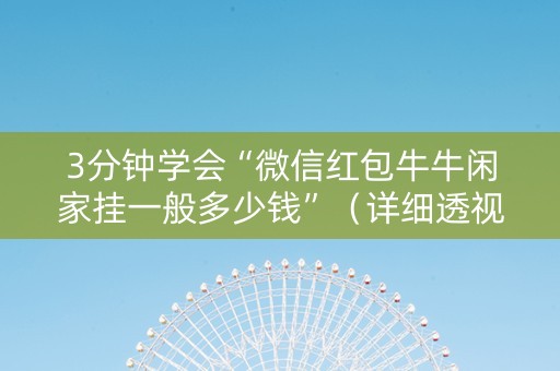 3分钟学会“微信红包牛牛闲家挂一般多少钱”（详细透视教程）-哔哩哔哩