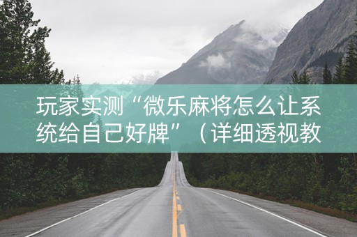 玩家实测“微乐麻将怎么让系统给自己好牌”（详细透视教程）-哔哩哔哩
