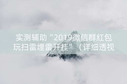 实测辅助“2019微信群红包玩扫雷埋雷开挂”（详细透视教程）-哔哩哔哩