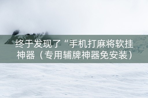 终于发现了“手机打麻将软挂神器（专用辅牌神器免安装）
