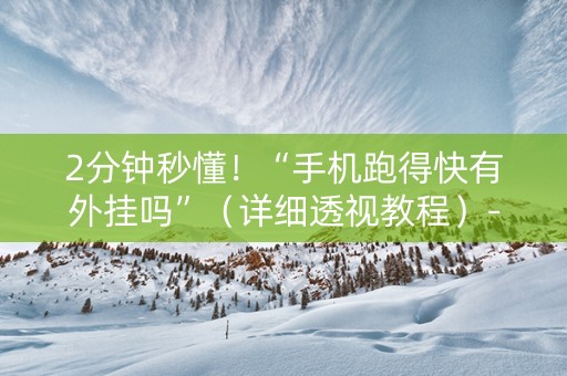 2分钟秒懂！“手机跑得快有外挂吗”（详细透视教程）-哔哩哔哩