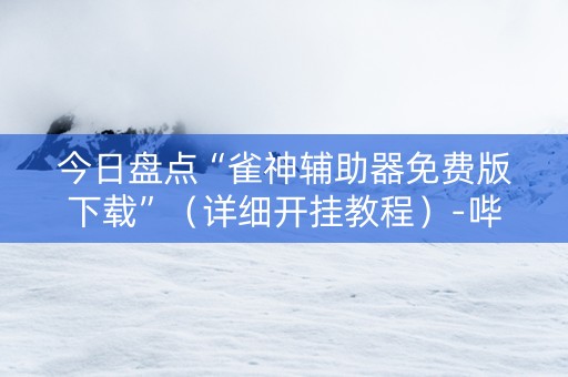 今日盘点“雀神辅助器免费版下载”（详细开挂教程）-哔哩哔哩