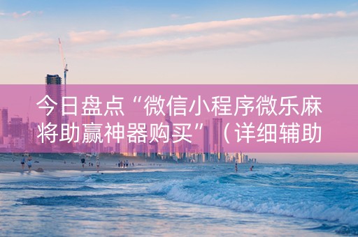 今日盘点“微信小程序微乐麻将助赢神器购买”（详细辅助教程）-哔哩哔哩
