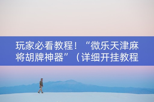 玩家必看教程！“微乐天津麻将胡牌神器”（详细开挂教程）-哔哩哔哩