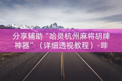 分享辅助“哈灵杭州麻将胡牌神器”（详细透视教程）-哔哩哔哩