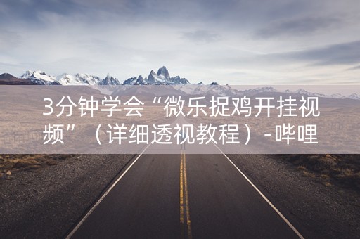 3分钟学会“微乐捉鸡开挂视频”（详细透视教程）-哔哩哔哩