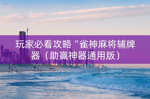 玩家必看攻略“雀神麻将辅牌器（助赢神器通用版）
