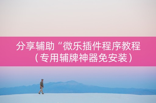 分享辅助“微乐插件程序教程（专用辅牌神器免安装）