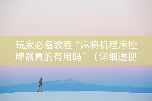 玩家必备教程“麻将机程序控牌器真的有用吗”（详细透视教程）-哔哩哔哩