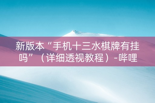 新版本“手机十三水棋牌有挂吗”（详细透视教程）-哔哩哔哩