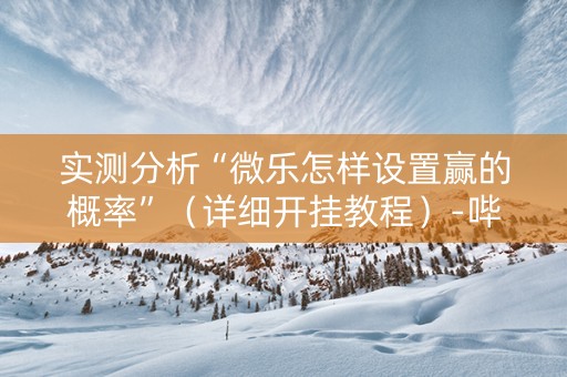 实测分析“微乐怎样设置赢的概率”（详细开挂教程）-哔哩哔哩