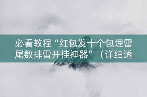 必看教程“红包发十个包埋雷尾数排雷开挂神器”（详细透视教程）-哔哩哔哩