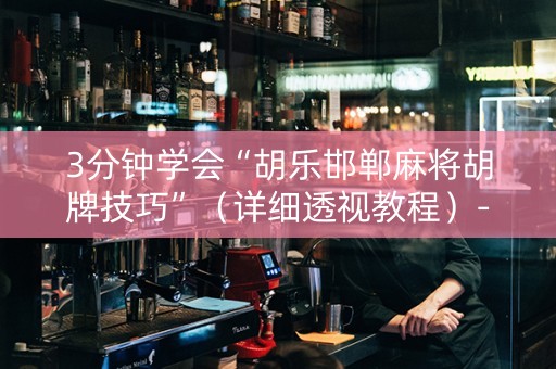 3分钟学会“胡乐邯郸麻将胡牌技巧”（详细透视教程）-哔哩哔哩