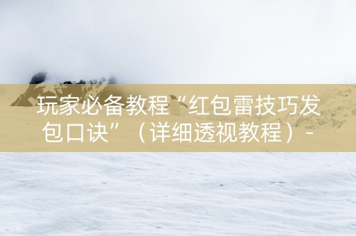 玩家必备教程“红包雷技巧发包口诀”（详细透视教程）-哔哩哔哩