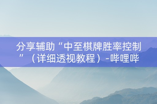 分享辅助“中至棋牌胜率控制”（详细透视教程）-哔哩哔哩