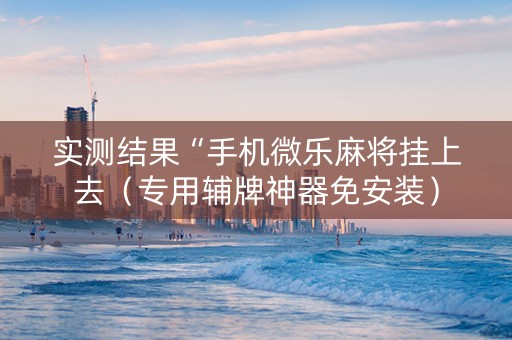实测结果“手机微乐麻将挂上去（专用辅牌神器免安装）
