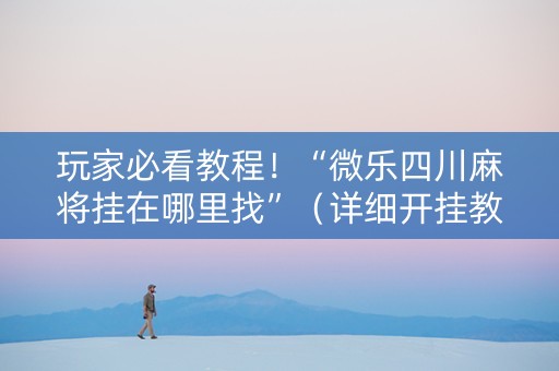玩家必看教程！“微乐四川麻将挂在哪里找”（详细开挂教程）-哔哩哔哩