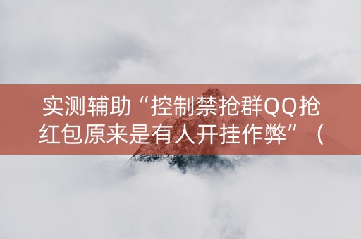 实测辅助“控制禁抢群QQ抢红包原来是有人开挂作弊”（详细透视教程）-哔哩哔哩