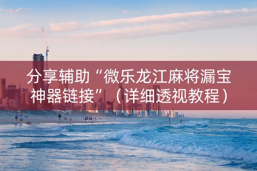 分享辅助“微乐龙江麻将漏宝神器链接”（详细透视教程）-哔哩哔哩