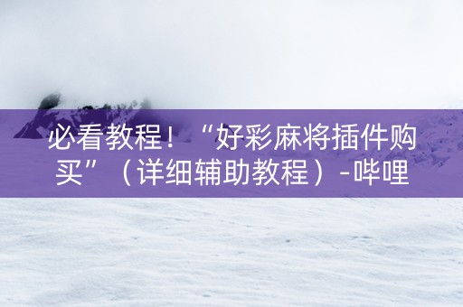 必看教程！“好彩麻将插件购买”（详细辅助教程）-哔哩哔哩