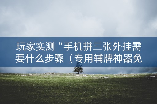 玩家实测“手机拼三张外挂需要什么步骤（专用辅牌神器免安装）