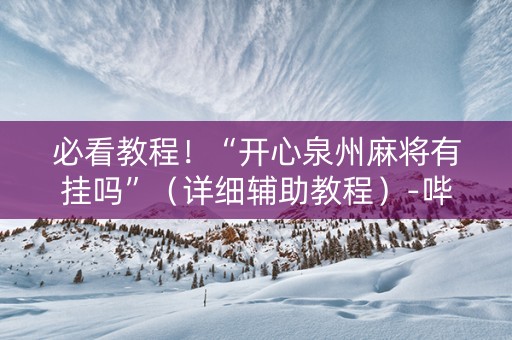 必看教程！“开心泉州麻将有挂吗”（详细辅助教程）-哔哩哔哩