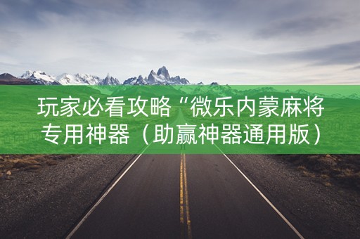 玩家必看攻略“微乐内蒙麻将专用神器（助赢神器通用版）
