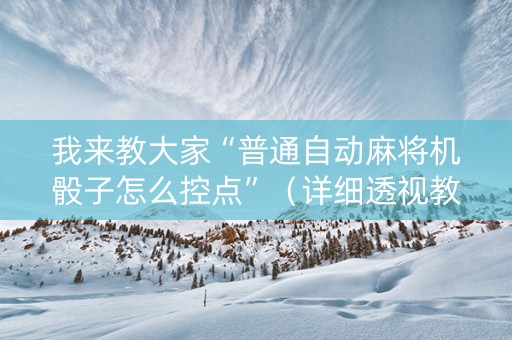 我来教大家“普通自动麻将机骰子怎么控点”（详细透视教程）-哔哩哔哩