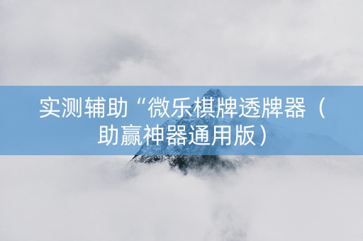 实测辅助“微乐棋牌透牌器（助赢神器通用版）