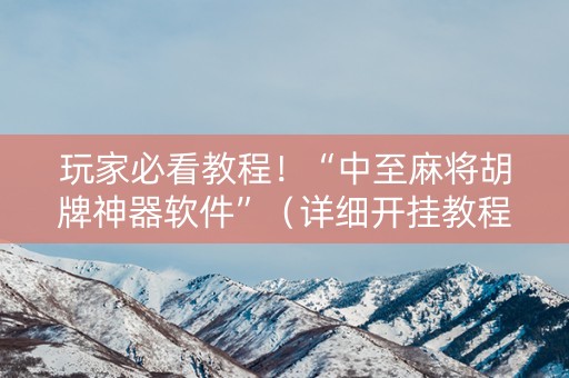 玩家必看教程！“中至麻将胡牌神器软件”（详细开挂教程）-哔哩哔哩