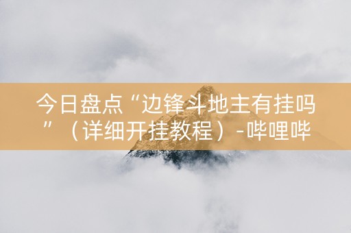 今日盘点“边锋斗地主有挂吗”（详细开挂教程）-哔哩哔哩