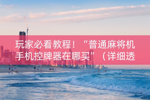玩家必看教程！“普通麻将机手机控牌器在哪买”（详细透视教程）-哔哩哔哩