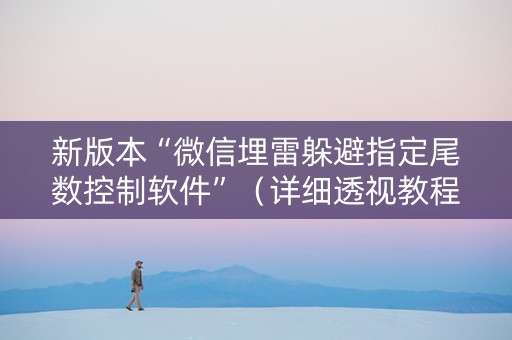 新版本“微信埋雷躲避指定尾数控制软件”（详细透视教程）-哔哩哔哩