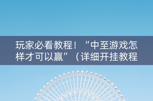 玩家必看教程！“中至游戏怎样才可以赢”（详细开挂教程）-哔哩哔哩