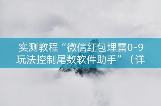 实测教程“微信红包埋雷0-9玩法控制尾数软件助手”（详细透视教程）-哔哩哔哩