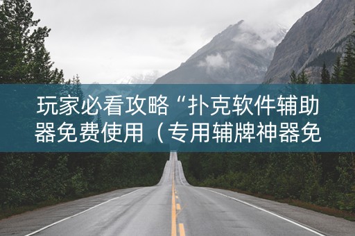 玩家必看攻略“扑克软件辅助器免费使用（专用辅牌神器免安装）