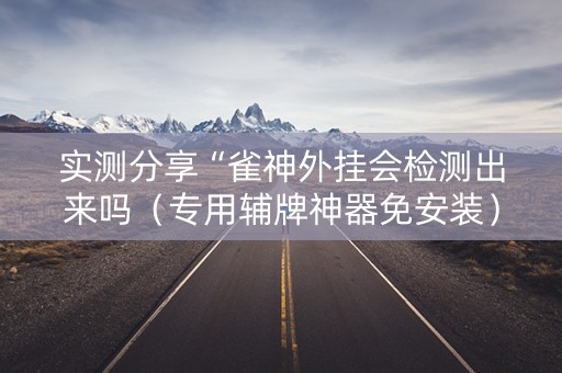 实测分享“雀神外挂会检测出来吗（专用辅牌神器免安装）